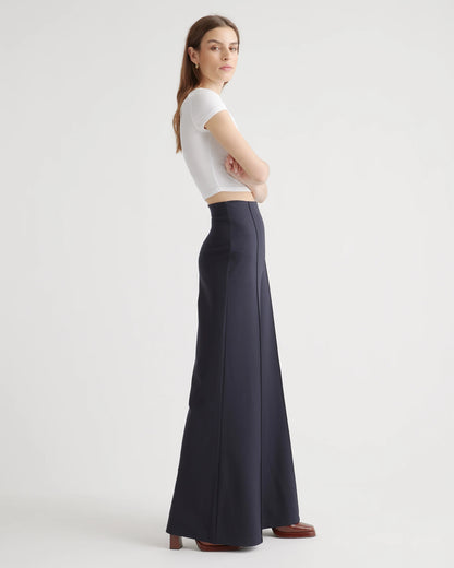 Ultra-Stretch Ponte Super Wide Leg Pants - XS / Black