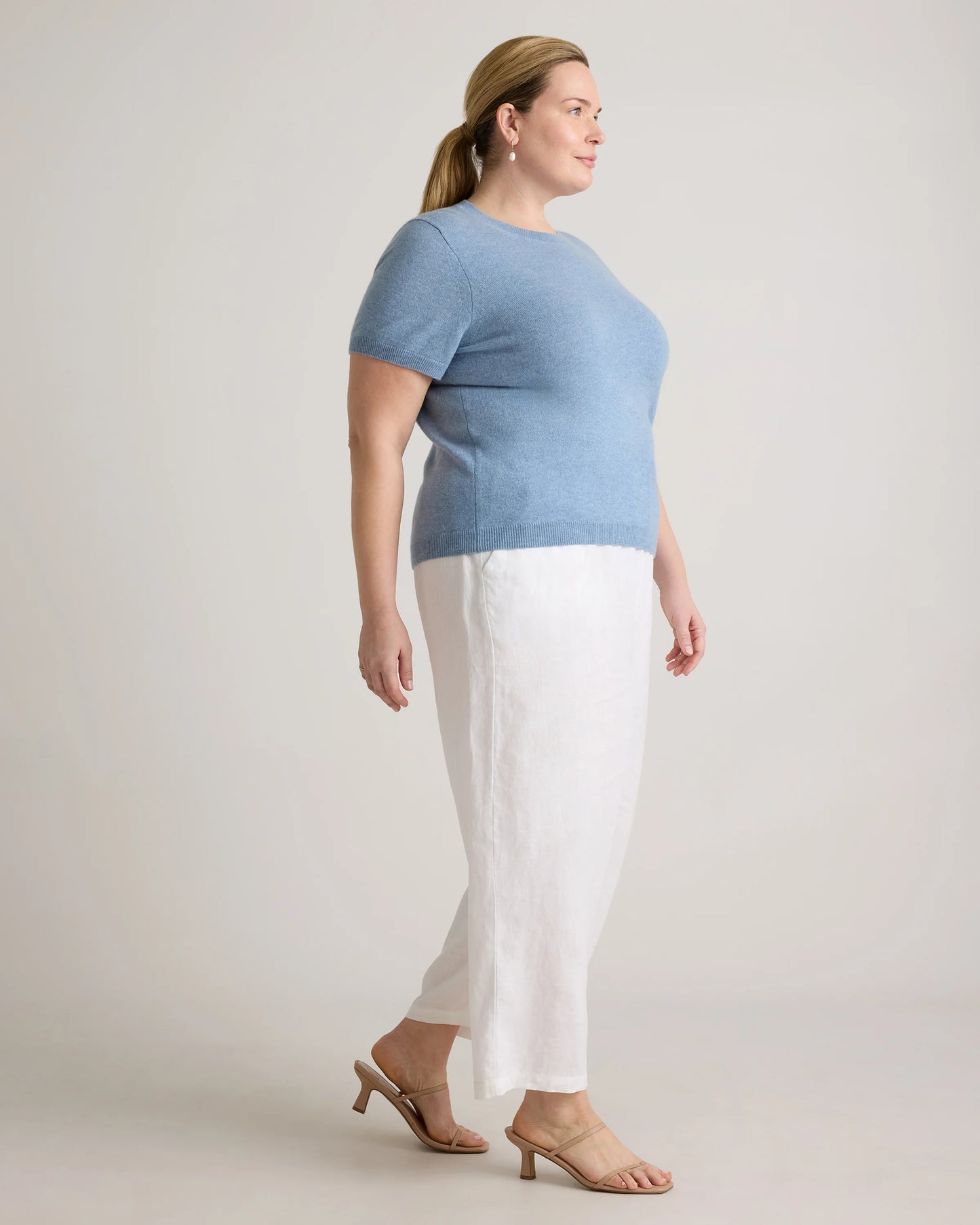 Mongolian Cashmere Tee - 1X / Heather Vintage Pink
