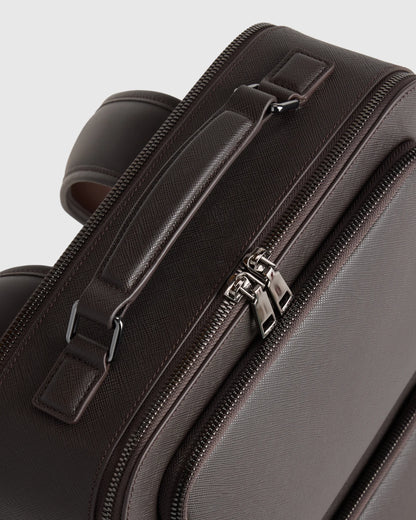 Italian Saffiano Laptop Backpack - One Size / Hickory