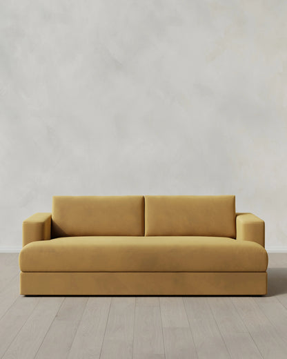 Sierra Curved Arm Sofa in Performance Velvet - 7ft / Sable