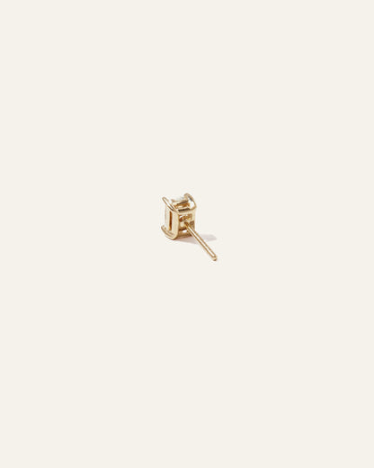 14k Gold Lab Grown Diamond Emerald Solitaire Studs - 2ctw - One Size / Yellow Gold