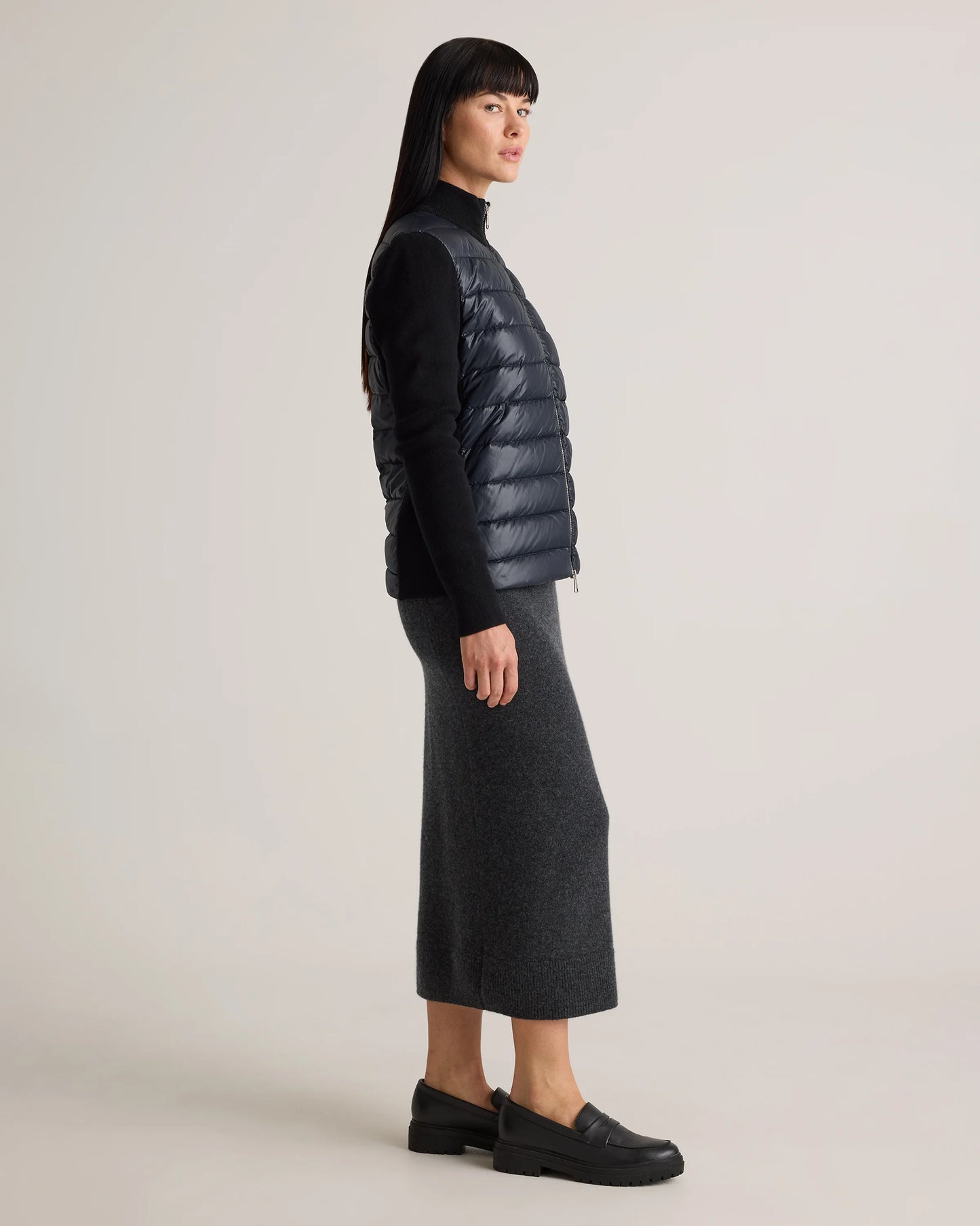 Mixed Media Down and Cashmere Jacket - XS / Oatmilk
