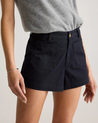 Stretch Cotton Chino Patch Pocket Shorts - 0 / Frost
