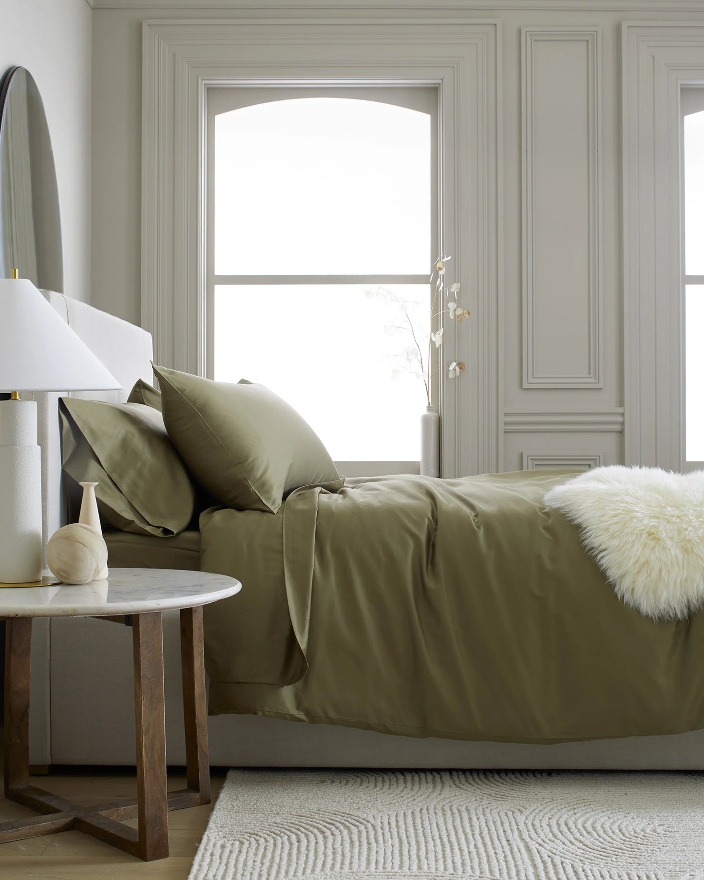 Luxury Organic Sateen Duvet Cover Set - Twin / Ivory