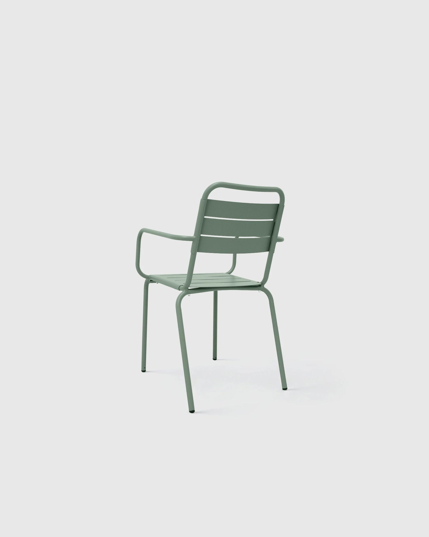 Powder-Coated Aluminum Outdoor Stacking Armchair (Set of 2) - Set of 2 / Sage Green