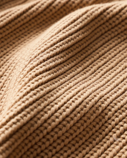 100% Organic Cotton Fisherman V-Neck Sweater - 1X / Speckled Beige