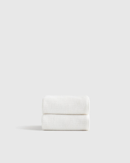 Turkish Waffle Terry Hand Towel (Set of 2) - One Size / White