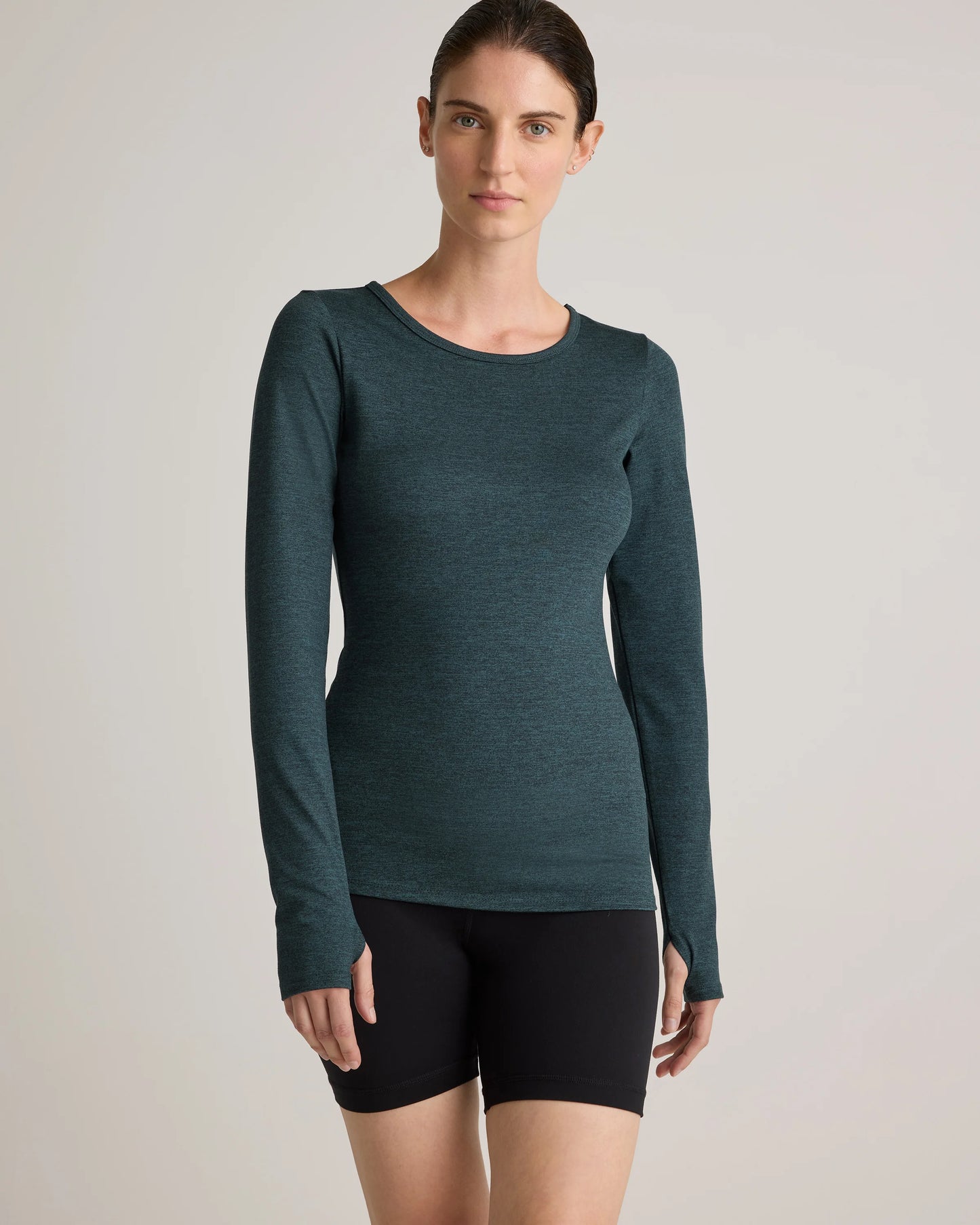 Ultra-Soft Fitted Long Sleeve Top - XS / Heather Navy