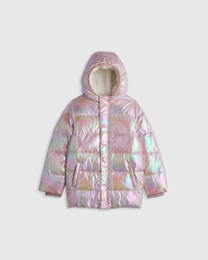 Heavyweight Down Puffer Coat - 2T / Purple Floral