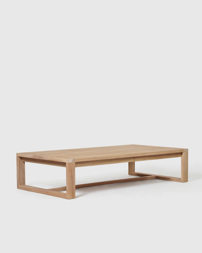 Linear Solid Teak Outdoor Coffee Table - One Size / Natural Teak