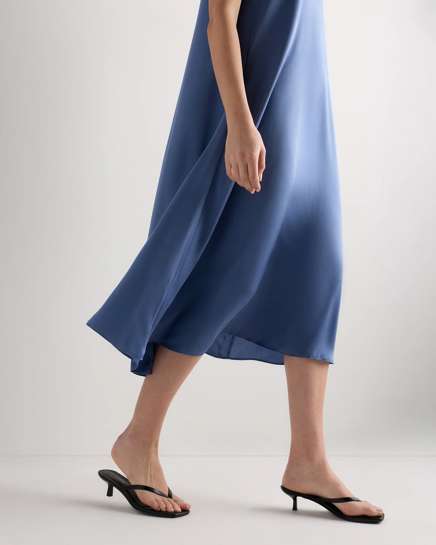 Washable Stretch Silk Voluminous Maxi Dress - XS / Moonstone Blue
