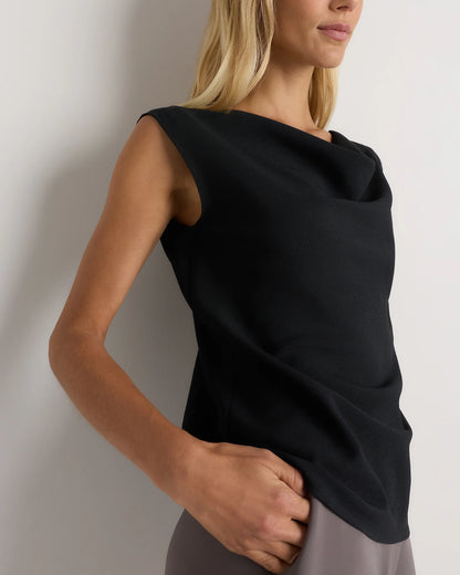 Draped Matte Cowl Neck Tank - XS / Porcelain Ivory