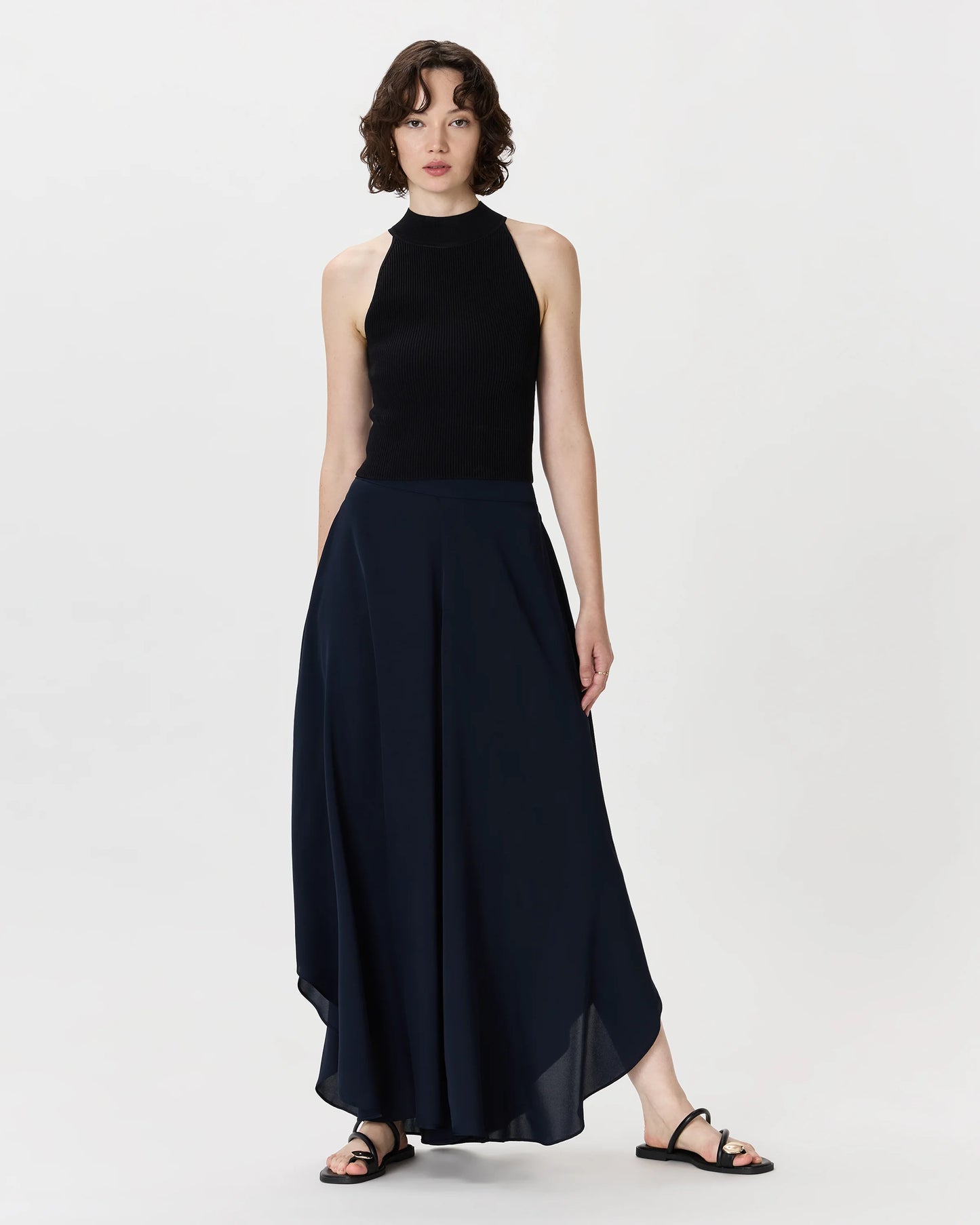 Washable Stretch Silk Palazzo Pants - XS / Black