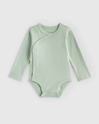 100% Organic Cotton Long Sleeve Snap Over Bodysuit 4-Pack - 18-24M / Butterfly Floral Set