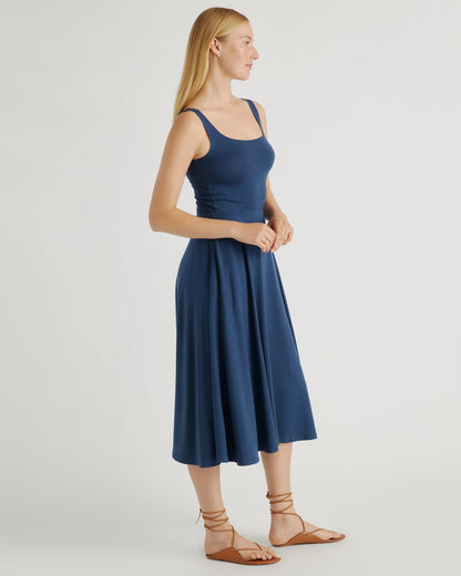 Tencel Jersey Fit & Flare Dress - XS / Dark Olive
