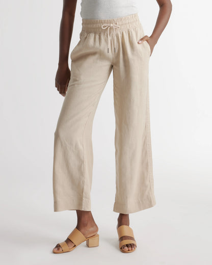 100% European Linen Wide Leg Pants - XS / Bayberry Olive
