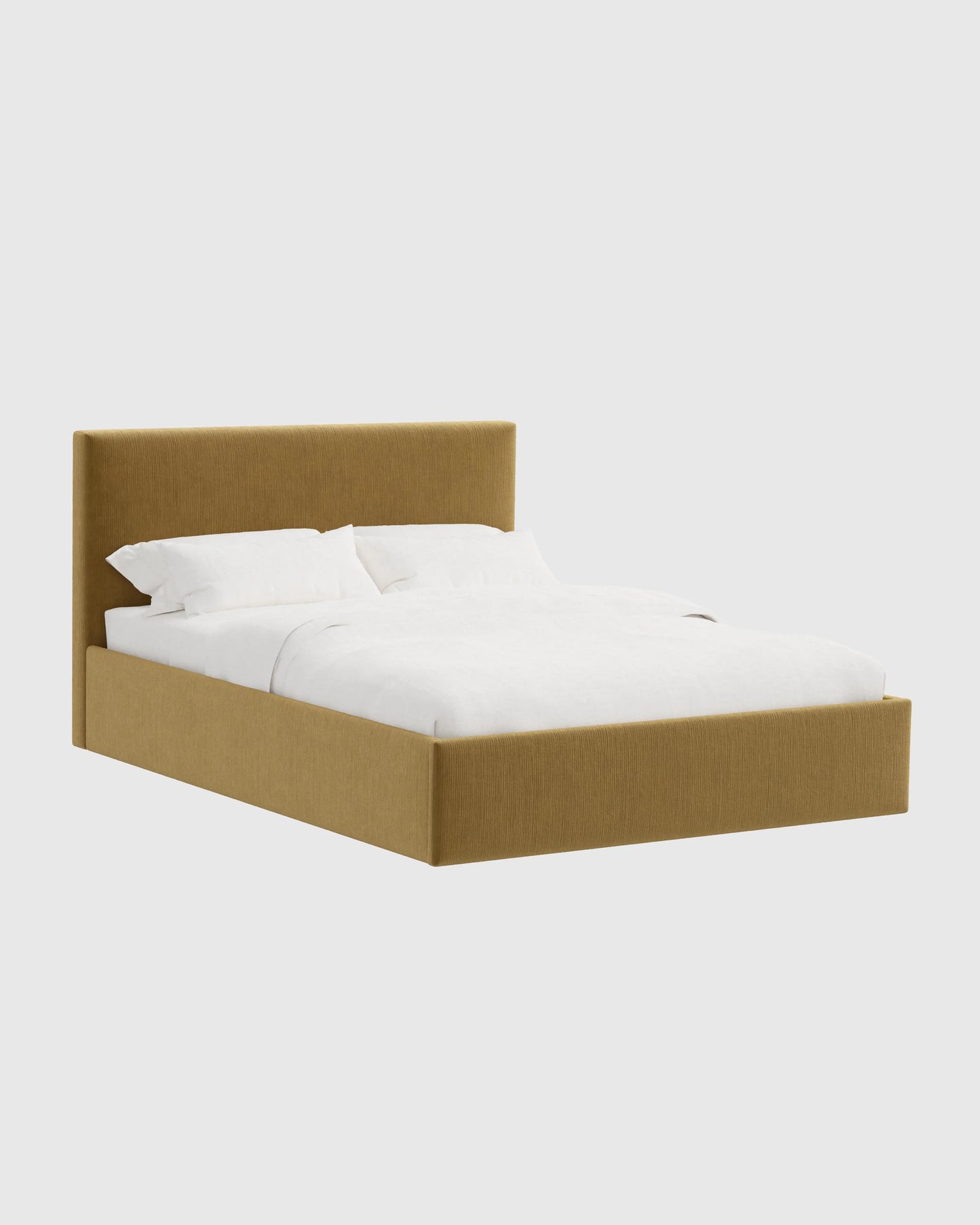 Square Bed in Performance Velvet - Full / Chocolate