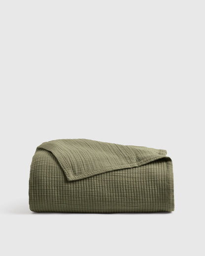 Organic Ribbed Cotton Coverlet - Twin / Toffee