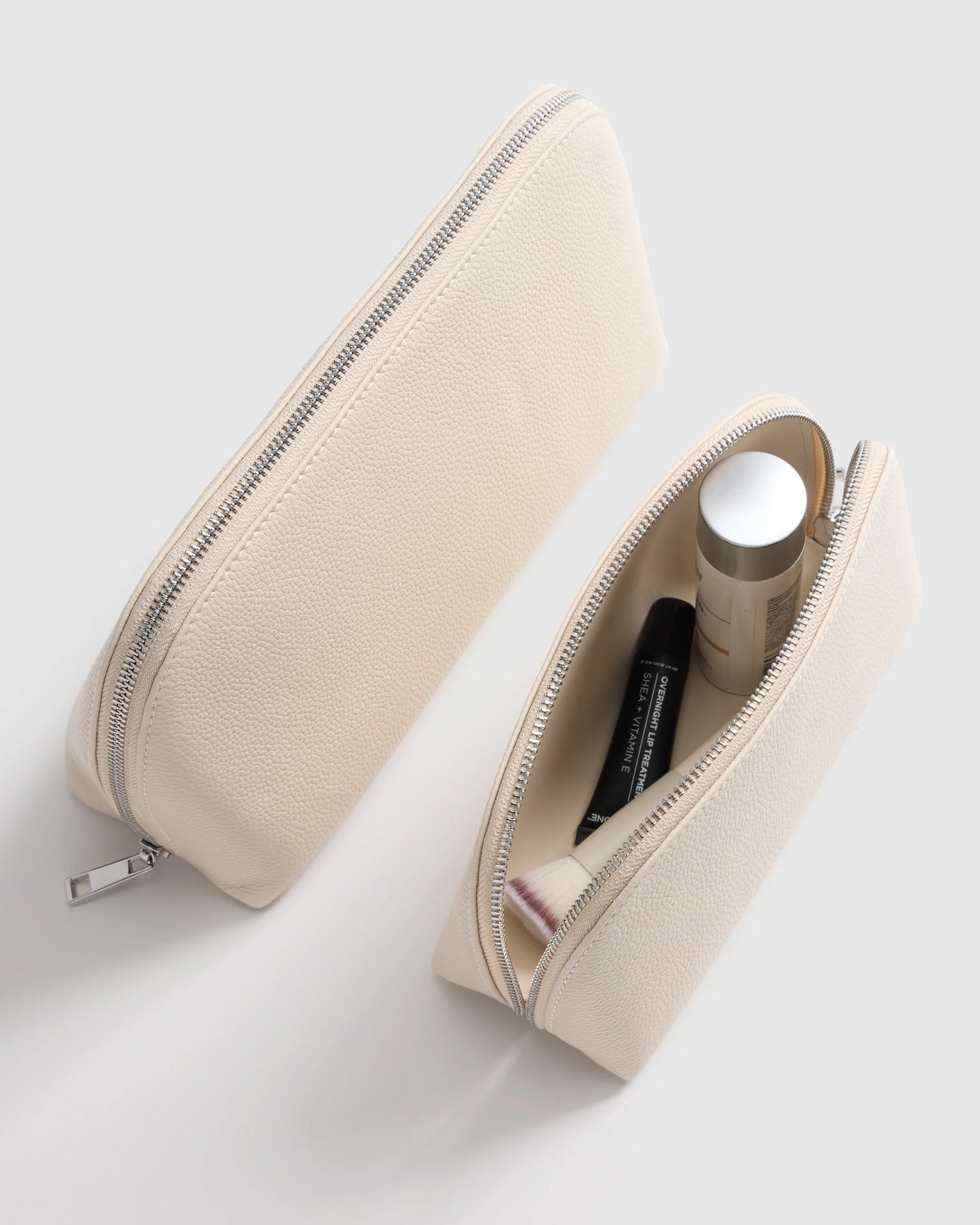 Italian Leather Pouch Travel Set - One Size / Deep Navy