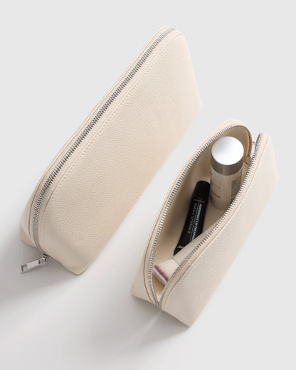 Italian Leather Pouch Travel Set - One Size / Deep Navy
