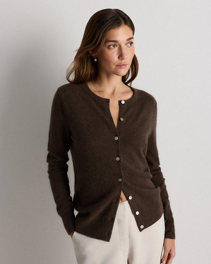 Mongolian Cashmere Cardigan Sweater - XS / Black