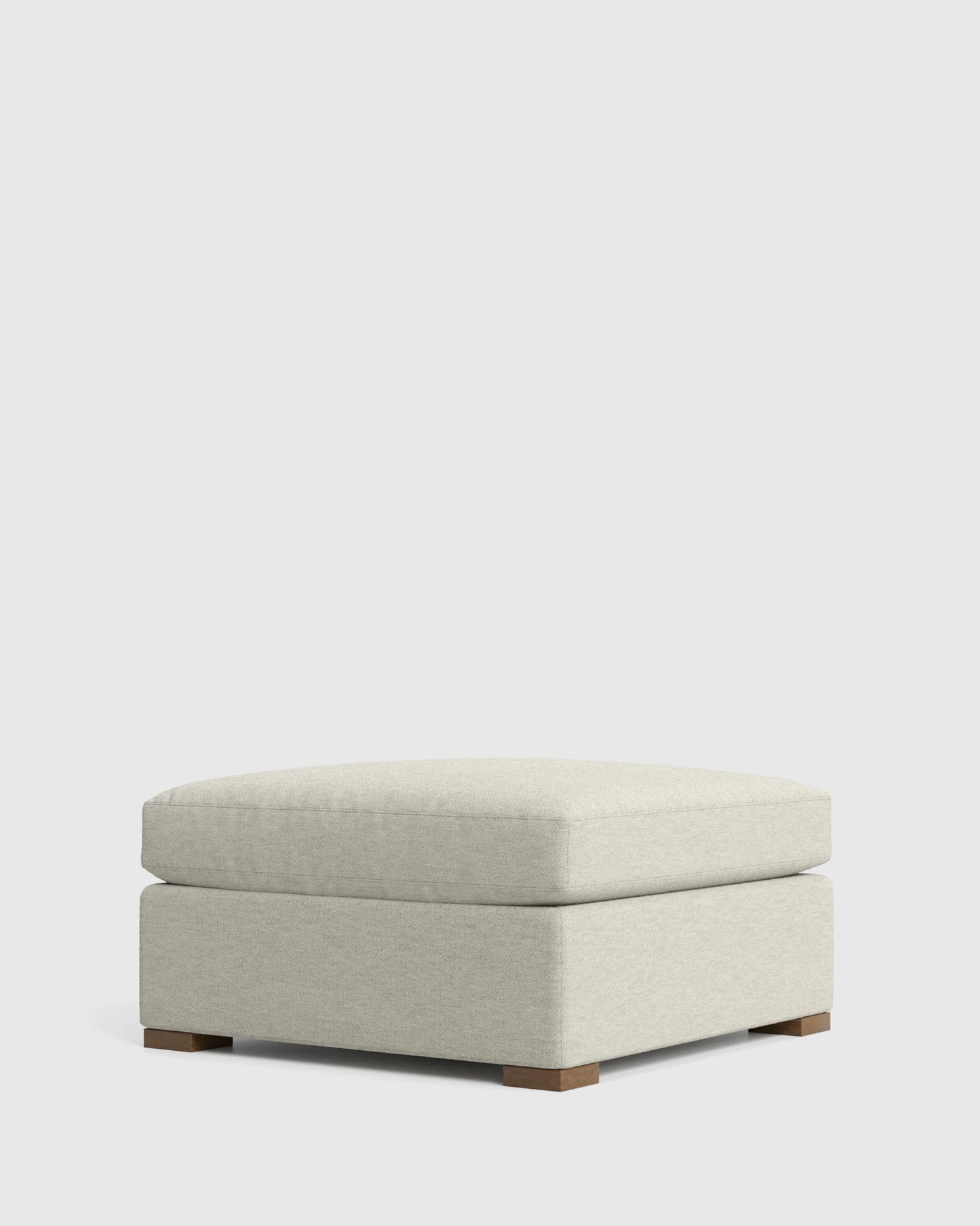 Hollis Slope Arm Ottoman in Performance Basketweave - 37" / Flax