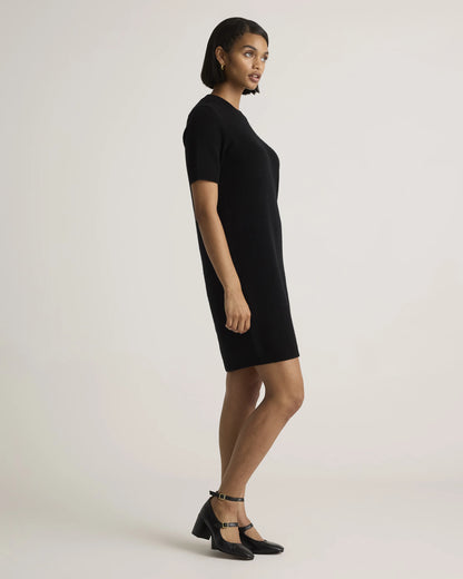 Mongolian Cashmere Short Sleeve Mini Dress - XS / Faded Denim