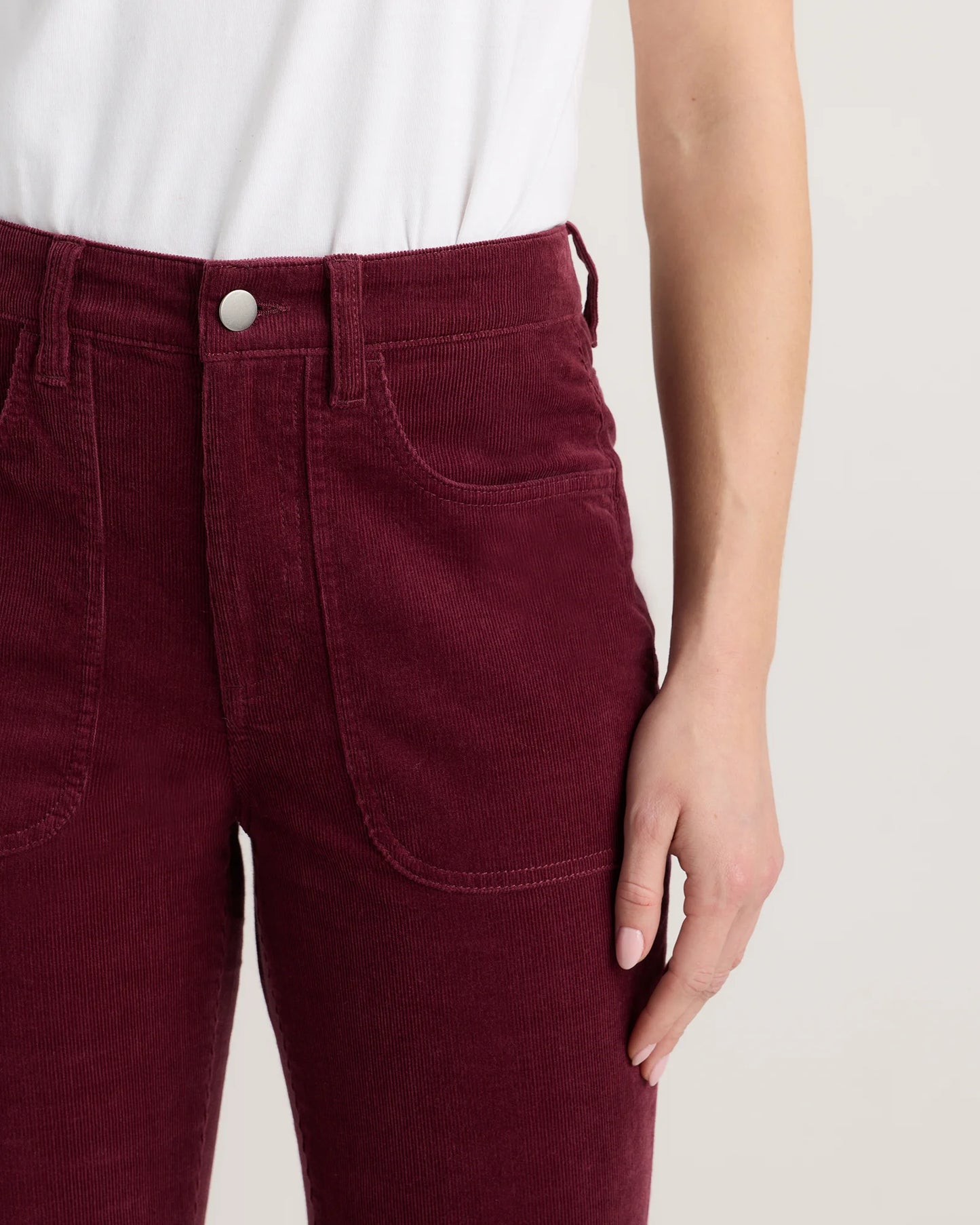 Organic Stretch Corduroy Flare Pants - 0 / Black