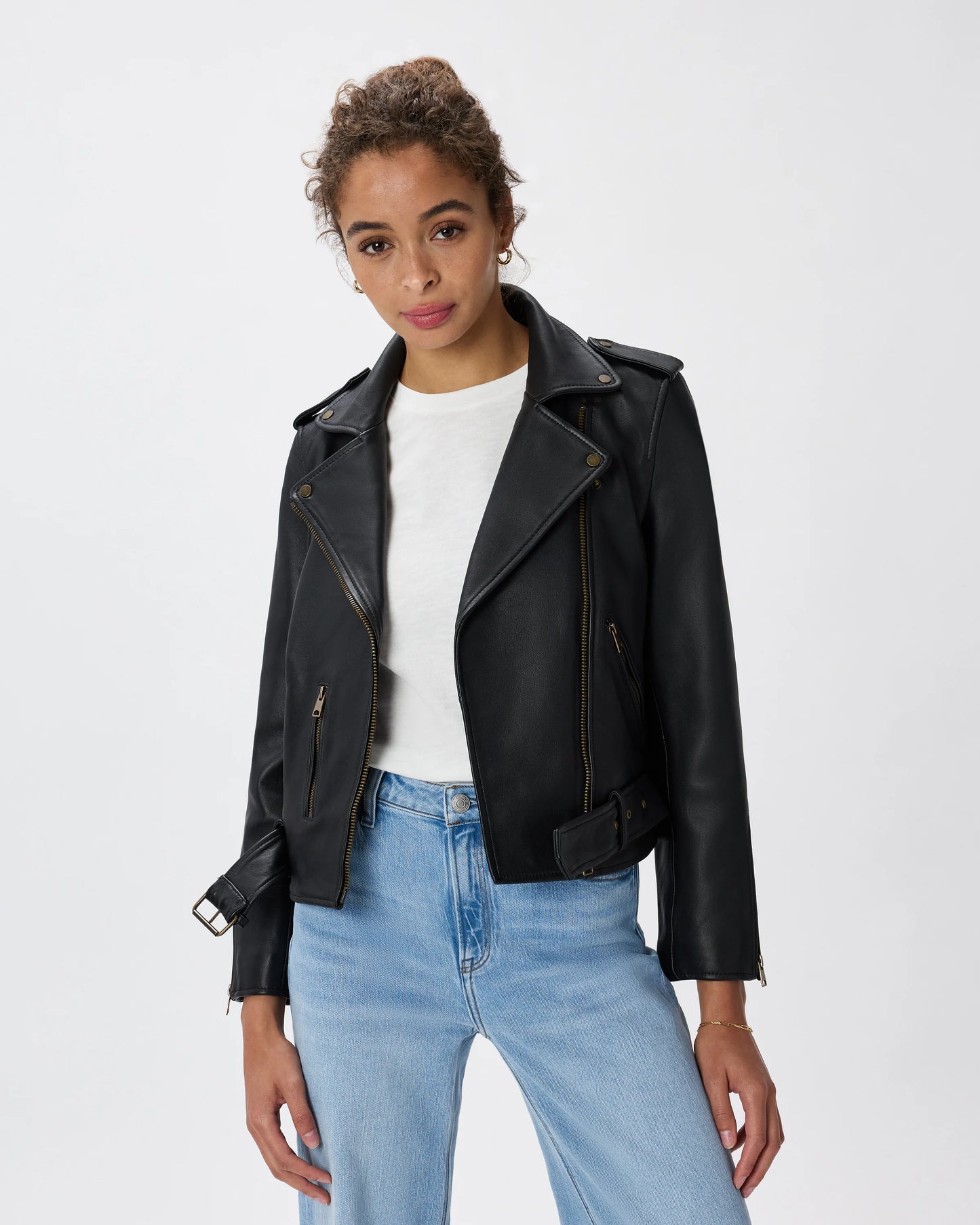 100% Leather Motorcycle Jacket - XS / Cognac