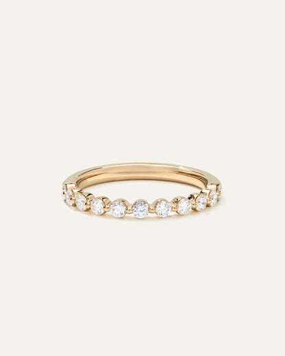 Lab Grown Diamond Single Shared Prong Halfway Band - 4 / Yellow Gold