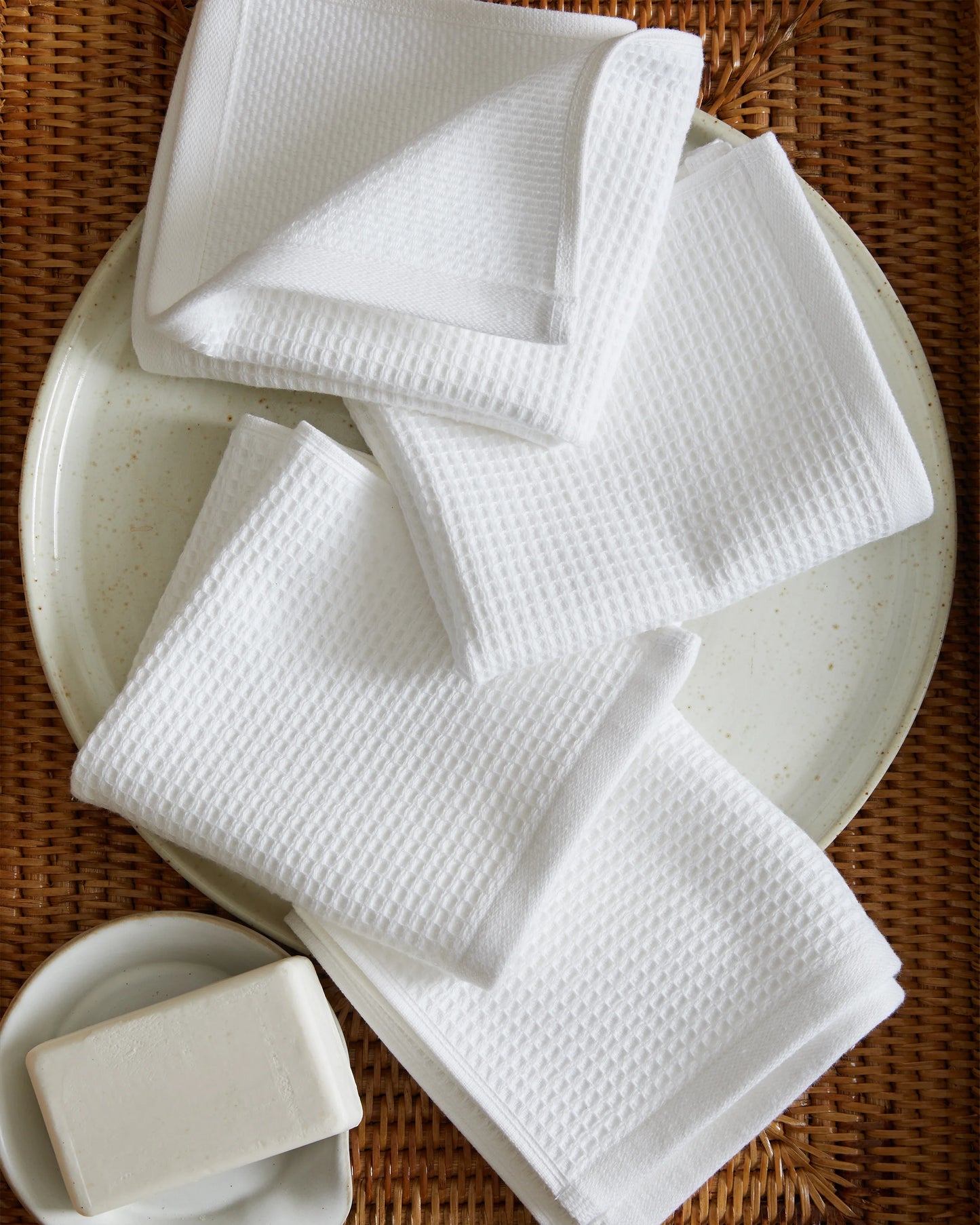 Turkish Waffle Terry Washcloth (Set of 4) - One Size / Ivory