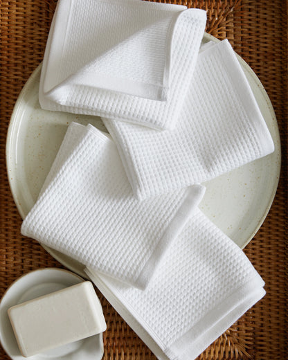 Turkish Waffle Terry Washcloth (Set of 4) - One Size / Ivory