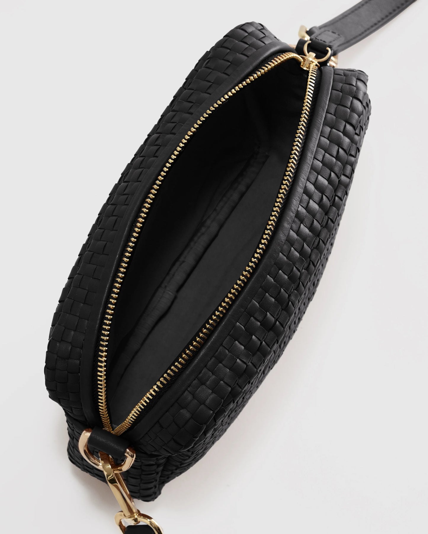 Italian Leather Handwoven Crossbody - One Size / Cognac