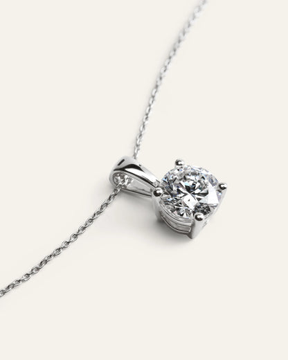 14K Gold Lab Grown Diamond Solitaire Pendant - 2ct - One Size / Yellow Gold