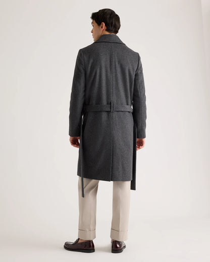 Italian Wool Belted Overcoat - S / Caramel