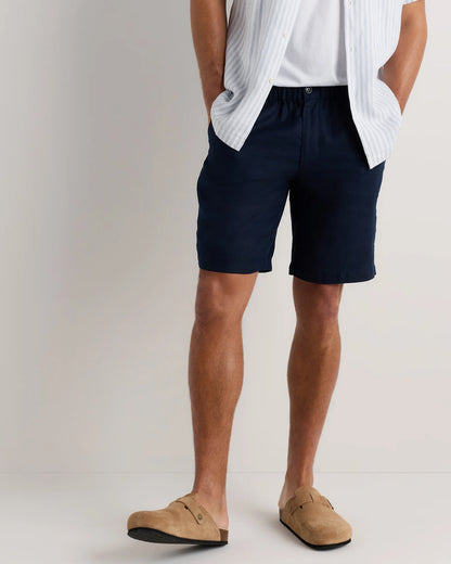 100% European Linen Shorts - 9" - S / Black