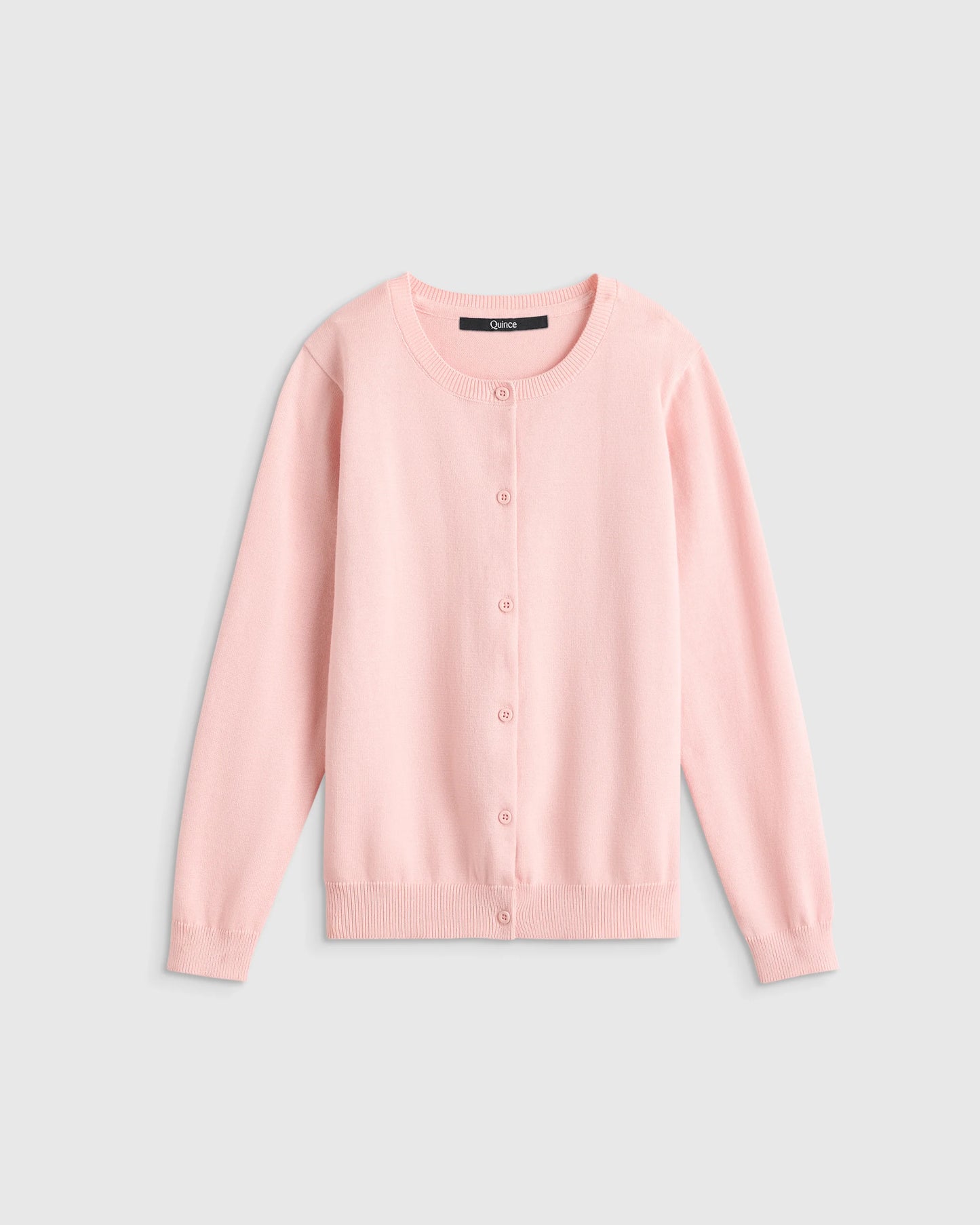 100% Organic Cotton Crewneck Cardigan - 6 / Ivory