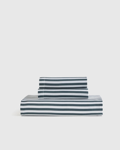 Bamboo Stripe Fitted Sheet Set - Twin / Double Stripe Espresso