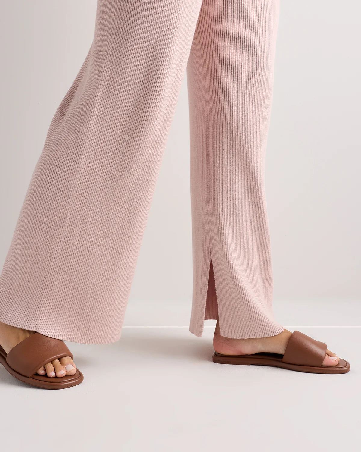 Cotton Cashmere Maternity Wide Leg Pants - XS / Heather Charcoal