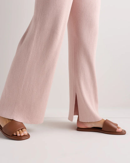 Cotton Cashmere Maternity Wide Leg Pants - XS / Heather Charcoal