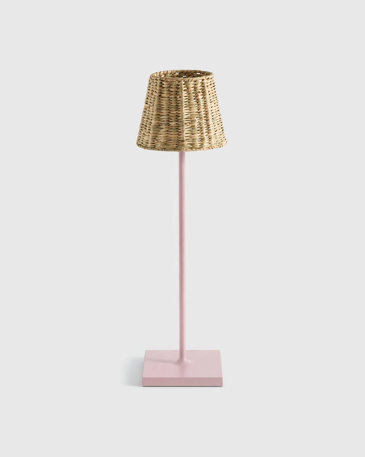 Poldina Pro Rechargeable Table Lamp with Seagrass Shade by Zafferano - Regular / White