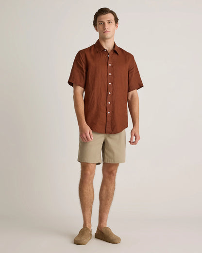Cotton Chino Drawstring Shorts - 7" - S / Trellis