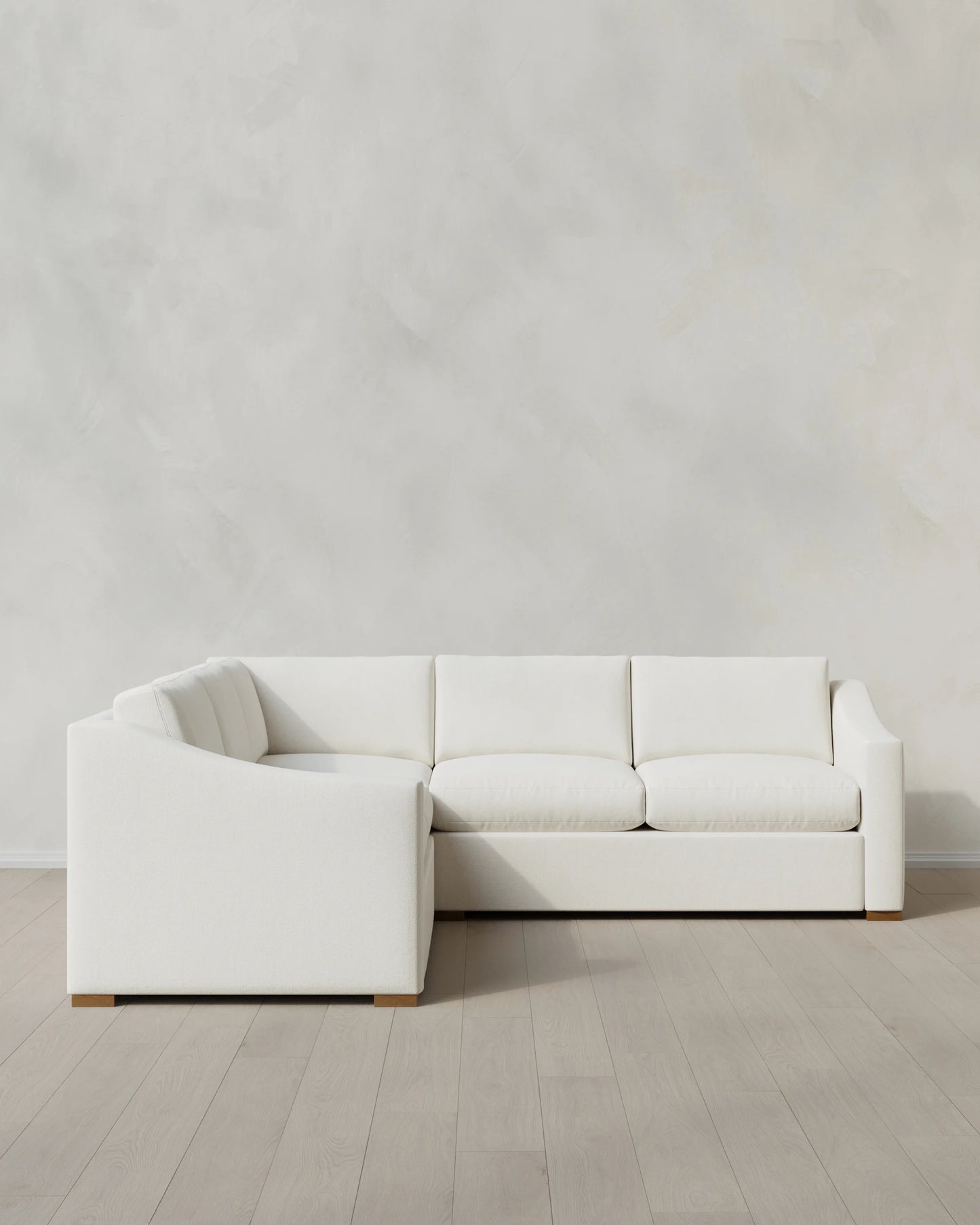 Hollis Slope Arm L Sectional in Performance Chenille Linen Blend - 110x110 / Snow