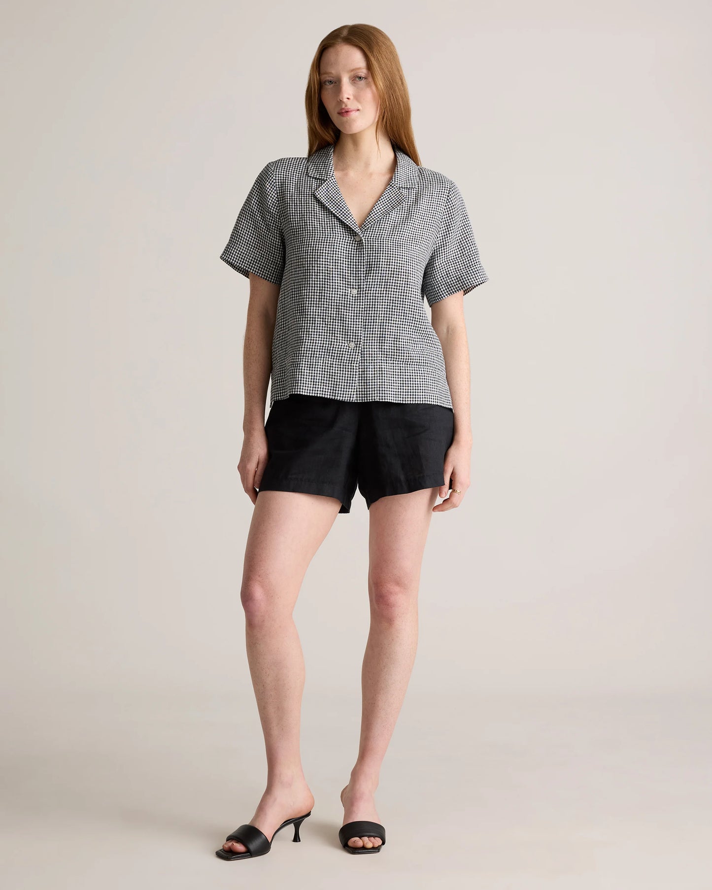 100% European Linen Short Sleeve Shirt - XS / Moonstone Blue