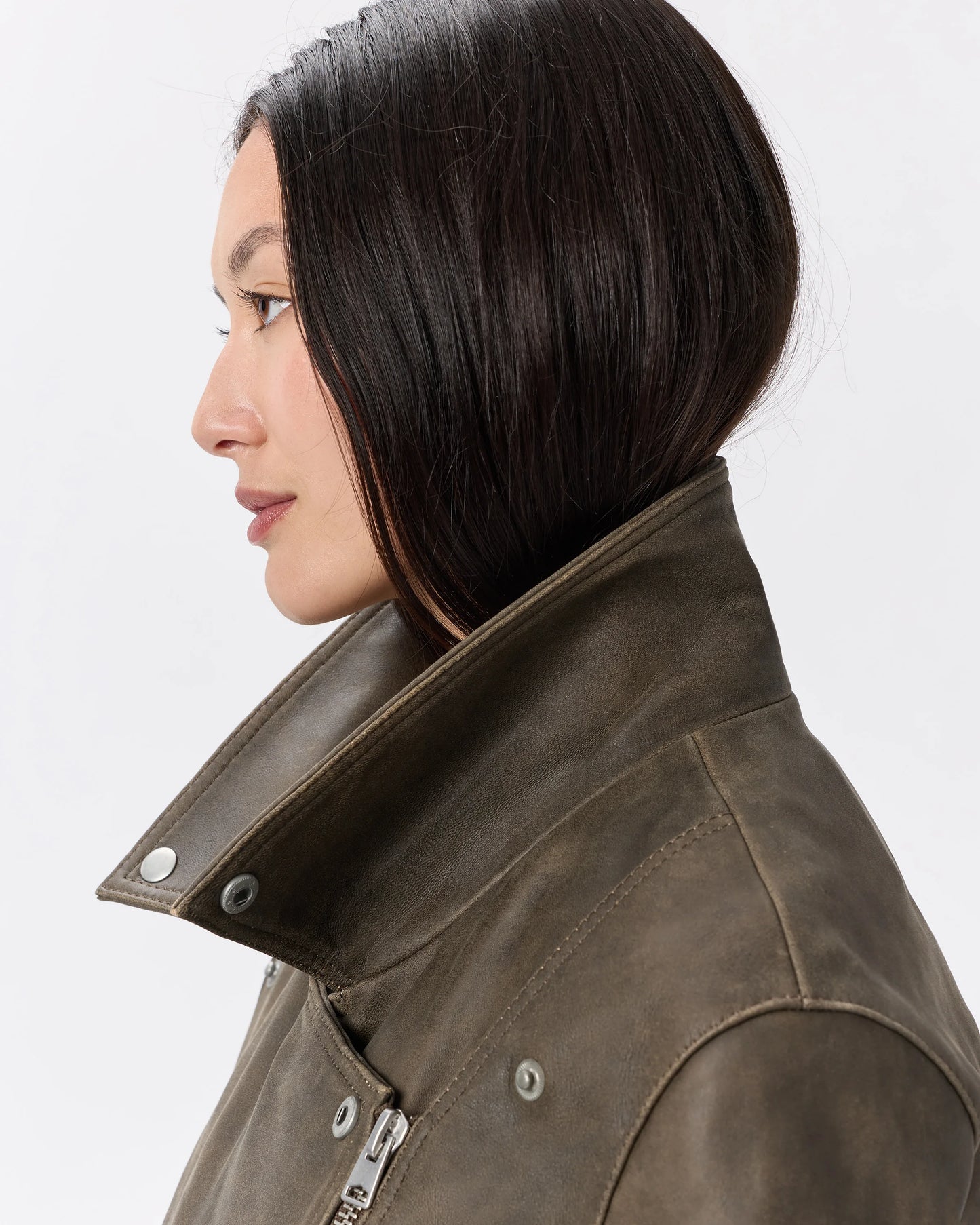 100% Leather Oversized Biker Jacket - XS / True Black