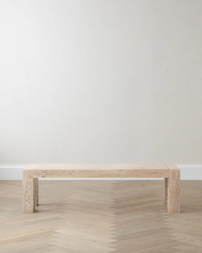 Reclaimed Oak Parsons Dining Bench - One Size / Weathered Oak