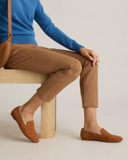 Italian Suede Slipper Loafer - 5 / Cognac