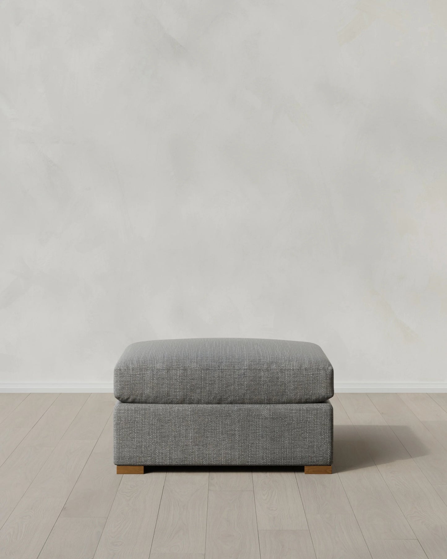 Hollis Slope Arm Ottoman in Performance Chenille Linen Blend - 37" / Snow