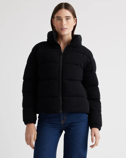Mongolian Cashmere Puffer Jacket - XS / Brown