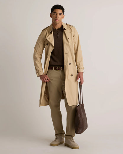 Mongolian Cashmere Henley Sweater - S / Brown